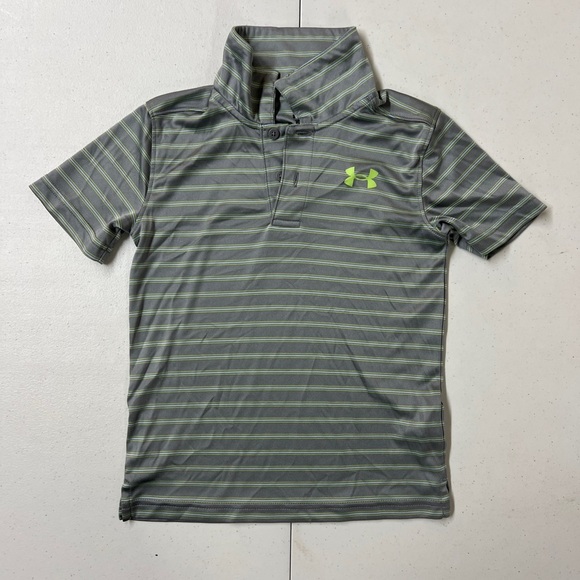 Under Armour Other - Under Armour Gray and Lime Striped Polo